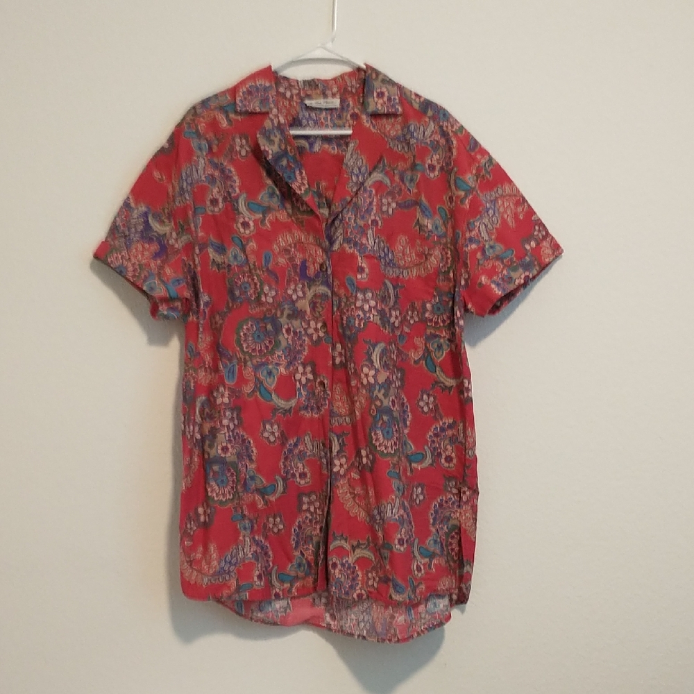 We The Free Red Paisley Shirt